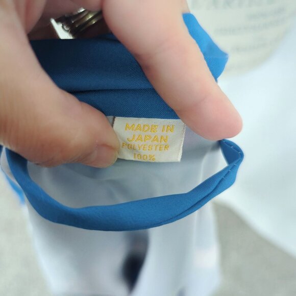 Vintage Kimono Yukata Japanese Small Medium Blue Floral - Picture 12 of 13